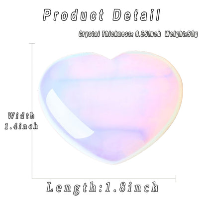MAIBAOTA 45 mm Opalite Stones Heart Love Crystal Valentines Gifts for Herfriend Wife Opal Stone Reiki Crystal Gemstone Worry Stones for Anxiety