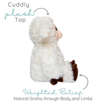 Sheep - Microwavable & Weighted Plush Stuffed Animal - Heated Plushie for Warmth - Cute, Soft, Cozy Toy for Adults & Children (Boys, Girls, & Toddlers) by Warm Pals