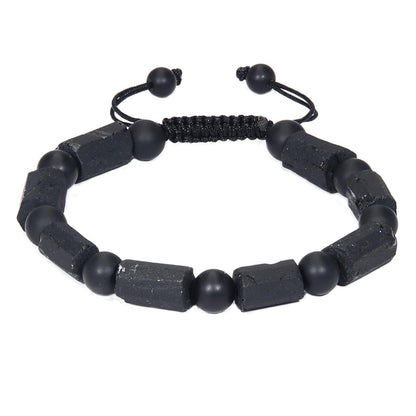 GENASTO Black Tourmaline Stone Bracelet for Men - Premium Tourmaline Crystal Onyx Beads Mens Bracelet, Protection Chakra Healing Beaded Bracelets Men's Gifts Jewelry for Him