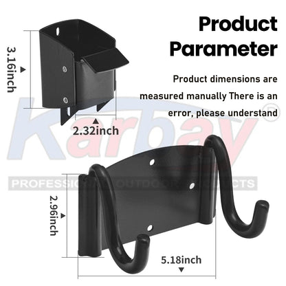 Wheelbarrow Storage Bracket - 90 lbs Capacity, Heavy Duty Storage Hook for Most Wheelbarrows Designs, Comes with a Spring Loaded Lift Latch Safety Catch Feature