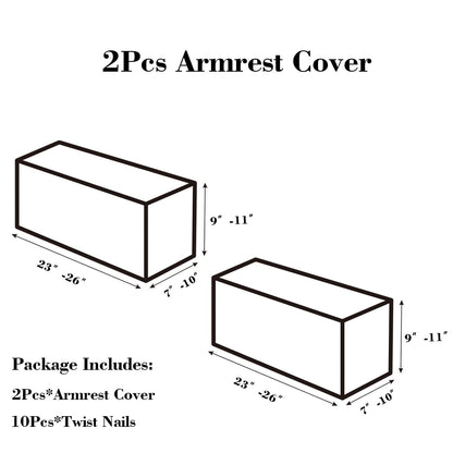 Disayu 2Pcs Couch Arm Covers, Armrest Cover for Sofa, Sofa Arms Covers Washable Arms with Twist Pins Soft,Skin-Friendly for Pets (Texture Gray, Armrest Cover)