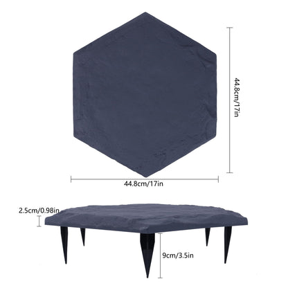 4Pcs Large Stepping Stones Outdoor Garden Walkway, Durable Plastic Pavers for Patio, Pathway, and Landscaping, Weatherproof Stepping Stones with Ground Stakes for Easy Installation