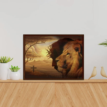 Christmas Gift Lion Jesus Christ Religious God Diamond Painting Kit for Adults Beginners Full Drill Diamond Art Painting by Number Kits Gem Art 12x16 inch Suitable for New Year, Valentine's Day