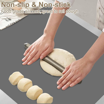 120"x24"(305cmx60cm) Large Silicone Kitchen Counter Mat, Heat Resistant Non-Slip Countertop Protector, Waterproof Multipurpose Mat for Kitchen Island, Dark Gray