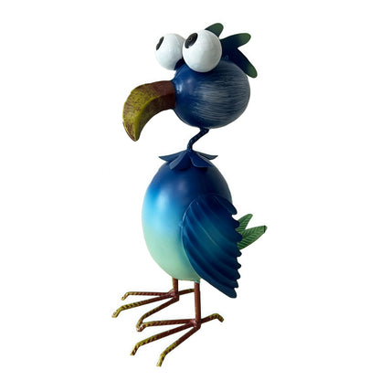 YAOHUA Metal Flamingo Yard Decor Garden Statue Outdoor Art Blue Flamingos Christmas Decorations Sculptures for Patio Backyard Porch Lawn Ornaments Unique Gifts