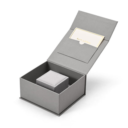 Papten Velvet Ring Gift Box with Outer Packaging Box, Included Blank Greeting Card, Perfect for Wedding Proposal Engagement (Grey)