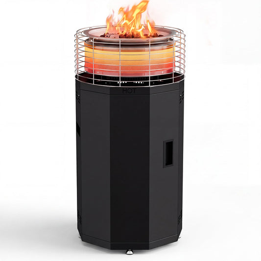 SUNYRISY Outdoor Smokeless Fire Pit for Patio, Dual-Burner 3 Modes Portable Outdoor Heater Stainless Steel Propane Fire Pit for Outside, Deck, Camping, Easy Control and Push to Start Ignition