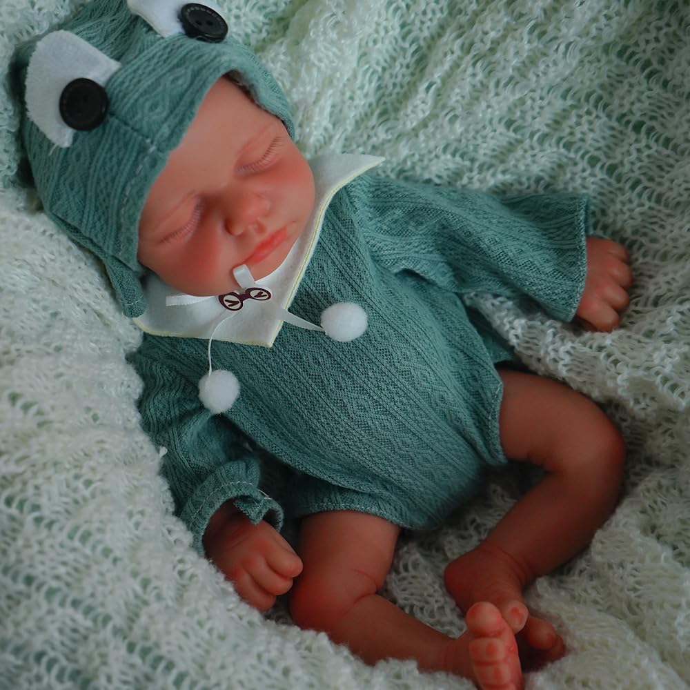 SOFTMARY Lifelike Reborn Baby Dolls - 12-inch Full Silicone Newborn, Real Life Baby Dolls with Realistic Veins & Sleeping Pose - Real Baby Reborn Gift Set for Kids Age 3+