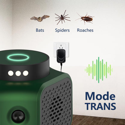 Ultrasonic Mouse Repellent Plug-in – Indoor Rodent Deterrent with 3 Modes & LED Strobe Lights, Mice Rat Squirrel Control for Attic, Garage, Basement (Green)