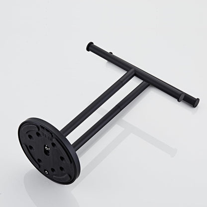 Hand Towel Holder, NEWRAIN Double Countertop Hand Towel Holder Stand, Stainless Steel Free Standing Hand Towel Rack with Heavy Base, for Bathroom Kitchen & Counter top, Matte Black