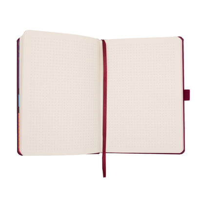 Soulbook - Notebook Hardcover Medium A5, 176 Dotted Pages Journal with Pen Loop, Red