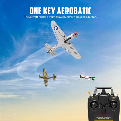 volantexrc RC Plane, 4 Channel Remote Control Airplane Fighter P40 with Aileron, 6-Axis Gyro, Aerobatics for Adults
