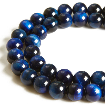 35pcs 10mm Blue Tiger Eye Beads Natural Gemstone Beads Round Loose Beads for Jewelry Making