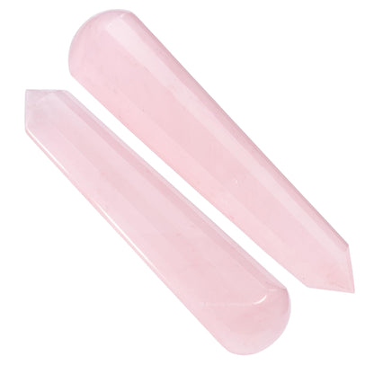 Amazing Gemstone Rose Quartz Crystal Wand Massage Stick - Pelvic Wand Gua Sha for Adults - Crystals and Healing Stones Massage Wands for Adults Gifts (Pointed)