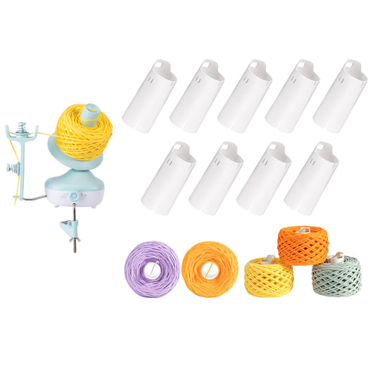 Etcokei Electric Yarn Winder M1 & 9pcs Ball Tube, Compact Cake Winder for Neat Storage & Tangle-Free Knitting/Crocheting, Yarn Winding Tube Yarn Storage Organiazer