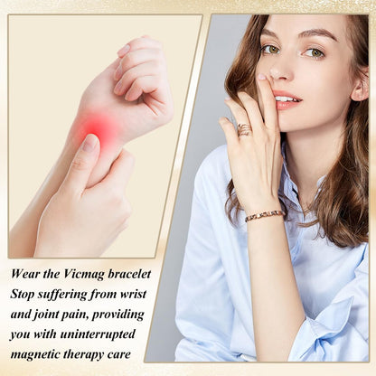 Vicmag Copper Bracelet for Women, Strength Magnetic Copper Bracelets 99.9% Solid Pure Copper Jewelry Valentine's Day Gift for Her (Adjustable Size with Gift Box)