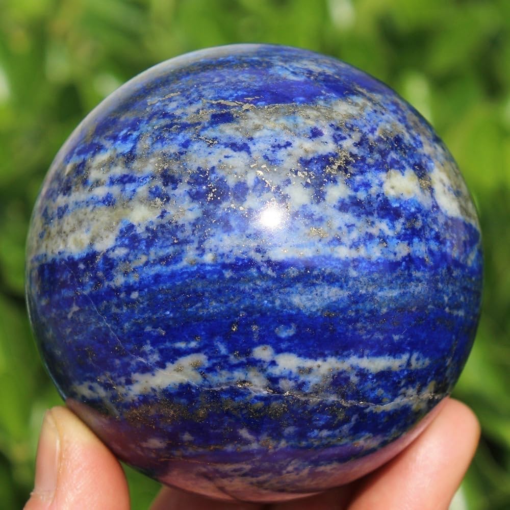 6-7CM/2.36-2.76inch Natural Crystal Spheres Lapis Lazuli Polished Divination Ball Decorative Sphere Reiki Healing Crystals Ball Healing Stone Crafts(Lapis Lazuli, 60-70mm)