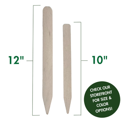 100% Natural Wood Plant Markers - 10 Inches Tall - for Field and Garden Use - Eco-Friendly & Sustainable Plant Identification - Made in USA - (Pack of 25)