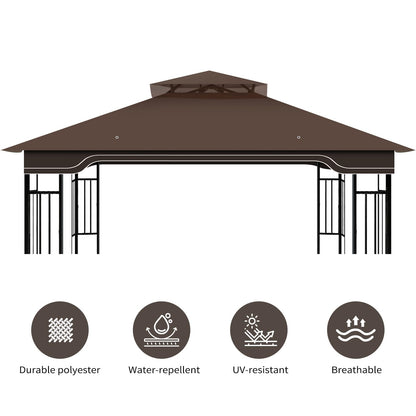 Replacement Gazebo Canopy for 10x12 Regency II Model L-GZ798PST | Heavy-Duty Ripstop Waterproof & UV Protective Top Cover, Brown
