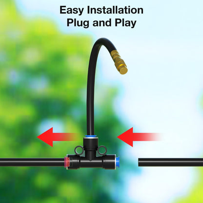 MIXC 100Ft 1/4" Drip Irrigation System,2026-Upgrade Garden Irrigation Kit with 16pcs Adjustable Copper Nozzles,Atomizing Watering System for Outdoor Plants,Raised Bed,Yard,Potted Plant,Lawn