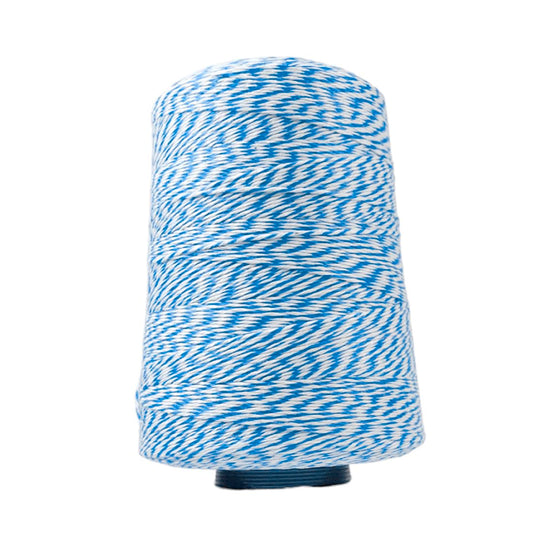 Regency Wraps Baker's Twine Cone, 2300 ft. Colorful String, Cord for Tying Pastry Boxes, Wrapping Baked Goods, Gifts and DIY Crafts, Pack of 1, Blue/White