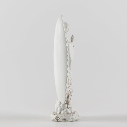 DevotedWalls 7 inch Handcrafted Our Lady of Guadalupe Statue,Catholic Resin Religious Figurine,Virgin Mary Statue of Mexico,Mother of Jesus Figurine for Home Decor Gifts（Small White Virgin Mary）