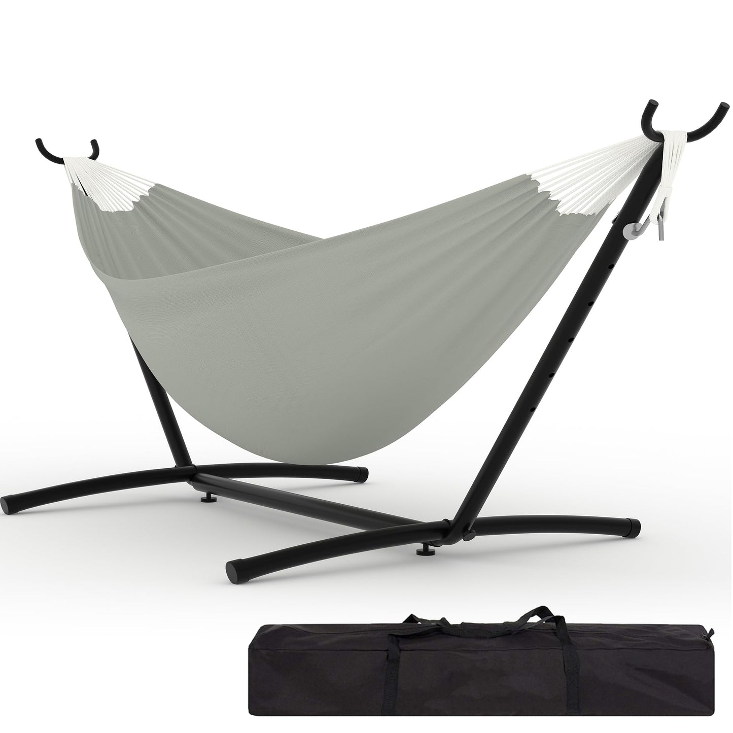Garvee 2 Person Hammocks with Stand for Outside, Double Hammocks Portable Space Saving Heavy-Duty Steel Stand for Indoor Outdoor Patio with Carrying Bag, 450 lbs Capacity