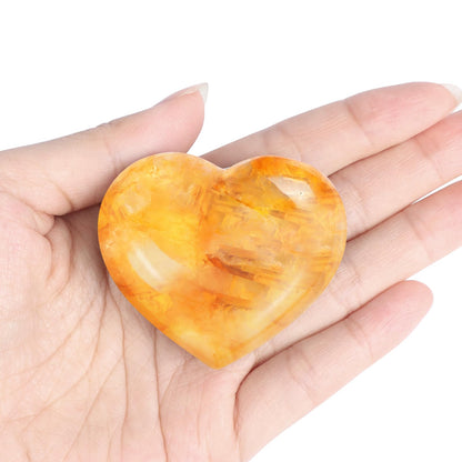 Artistone 2 Inch Citrine Crystal Heart Healing Crystals Heart Stones Polished Pocket Love Gemstones Chakra Balancing Meditation Massage Gift