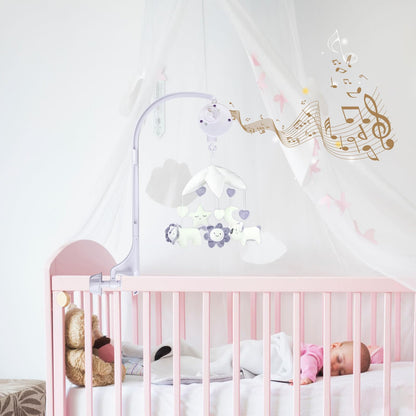 SAGOOITS 24 inch Baby Crib Mobile Bed Bell Holder Arm Bracket, with Music Box, The Foundation can be Adjusted Width-DIY Toy Decoration