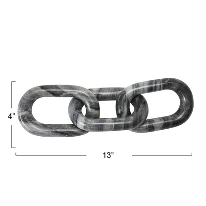 Bloomingville Decorative Marble Chain, Variegated Grey Tones