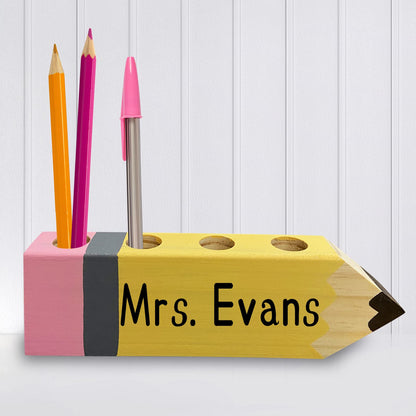 AMINORD Teacher Gifts - Teacher Name Pencil Holder - Teacher Christmas Gift for Women Men Desk Sign Classroom School Office Decor