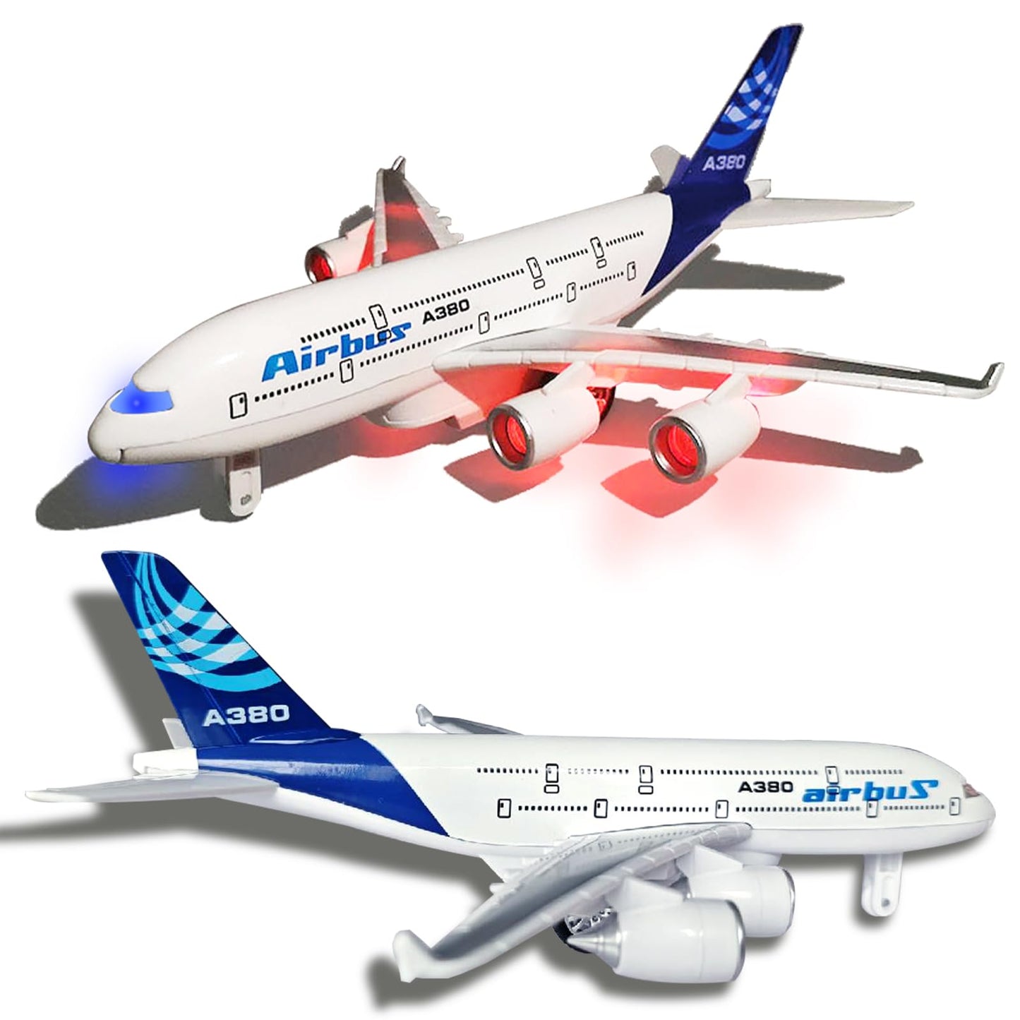 OTONOPI Airplane Toy A380 for Kids, Bump and Go Pull Back Airlines Die Cast Metal Airbus Plane Toy with Lights and Sounds, Model Airplane Toy for Boys & Girls Age 3-12 for Gift and Collection