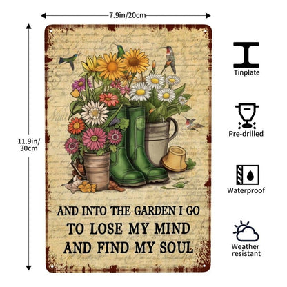 Retro Metal Signs Bundle: 'What a Wonderful World' & More - 4pc Set, 12x8 Inch, Decorative Garden Art for Yard & Porch