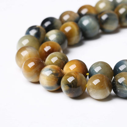 AAAAA Tiger Eye Beads for Jewelry Making - 6mm, 60pcs Natural Stone Semi-Precious Round Smooth Gemstones Loose Spacer Beads