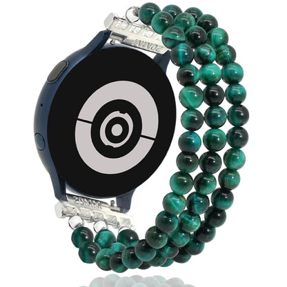 LuReen Beaded Bracelet Band Compatible with Galaxy Watch 7/6/5/4 40mm 44mm/Watch 6 Classic 43mm 47mm/Watch 5 Pro 45mm/Watch 4 Classic/Active 2 Band, 20mm Elastic Stretchy Strap Wristband for Women