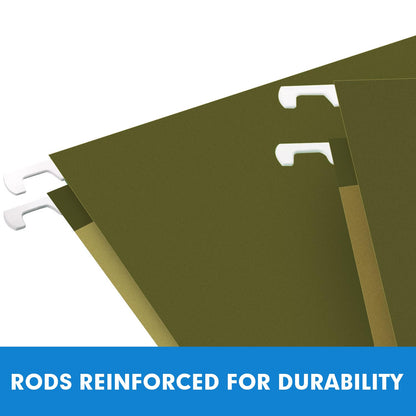 Hanging File Folders, RAZCC 60 Pack Reinforced Hanging Folders Letter Size, Designed for Bulky Files, Filing Cabinet, Adjustable Tabs, Green