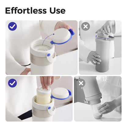 WONDBORN Portable Breast Milk Cooler, 4 Ice Rings, 360°Cooling with Vacuum Lid, Safe Chill for 30H+, 22oz Large Capacity with 2 Bottles, Rapid Chill to 40℉, Extra Wide Opening, Ideal for Work & Travel