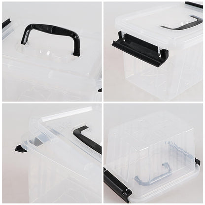 Anbers 3 Quart Small Clear Storage Box with Lid, Set of 6