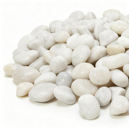 Mr. Fireglass 10lb White River Rocks, 3/8 inch Natural Decorative Polished Pebbles Aquarium Gravel Stones for Landscaping, Indoor Plants, Vase, Succulent, Fish Tank