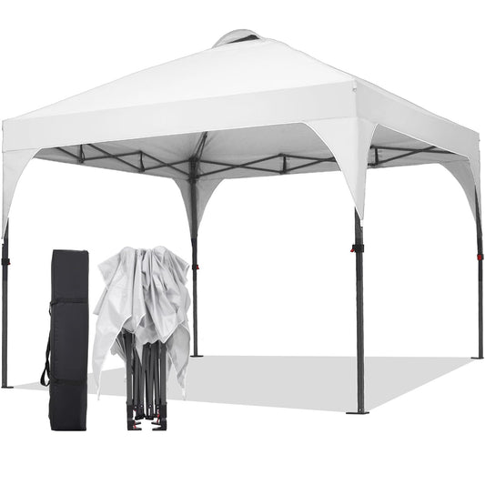 Oneofics Pop Up Canopy, 10x10 FT Instant Outdoor Canopy Tent with Carrying Bag, 3 Adjustable Heights - Portable for Event, Parties, Camping and More Outdoor Activities