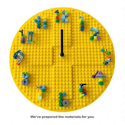 Kids' Creative STEM Educational Building Block Toy, Building Block Display Case, Fun Assembly Toy for Boys Aged 7 8, DIY Building Block Wall Clock, Craft Kit Set ，Birthday Gift for Kids Aged 9 10 12