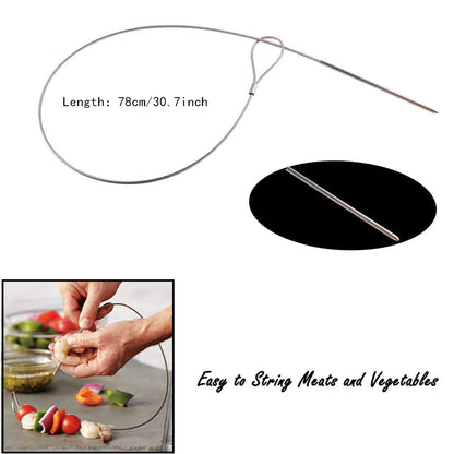 Wadoy BBQ Flexible Skewers for Grilling, 29 Inch (8 Pcs) Stainless Steel Cable Skewers