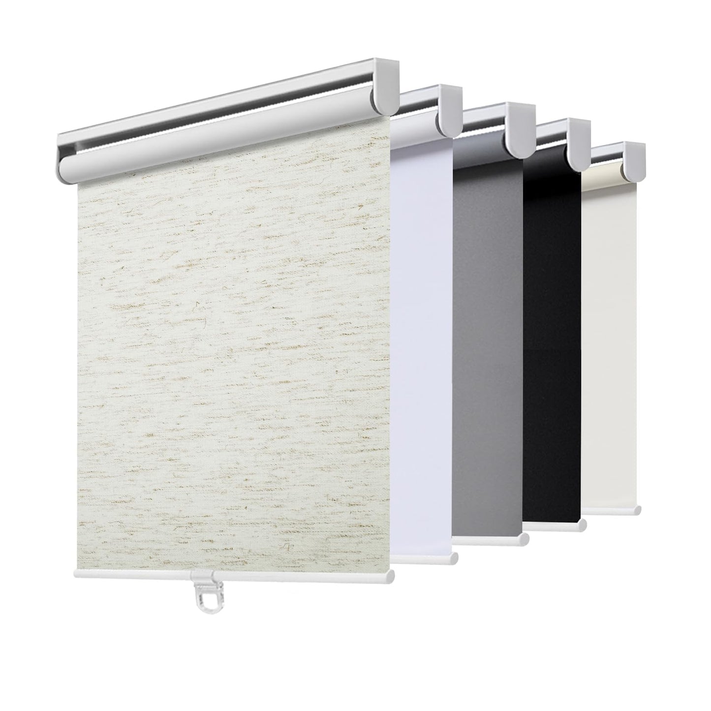 Cordless Roller Shades Blackout Blinds for Windows Room Darkening Rolled Up Shades with Spring System, UV Protection Natural Linen Fabric Window Shades Door Blinds for Home（23" W x 72" H, Linen Cream