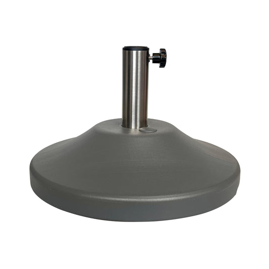 US Weight Premium Fillable Umbrella Base for Patio Table - Adjustable Umbrella Stand with Stainless Steel Stem - Made in The USA - Grey
