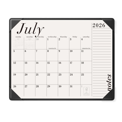Jotsome Desk Calendar 2026-2027 with Desktop Mat, Large Desk Pad Calendar From Now to June 2027 22x17 inch, Desk Blotter Calendar for Home and Office, Easy Organizing (Black, 17" x 22")