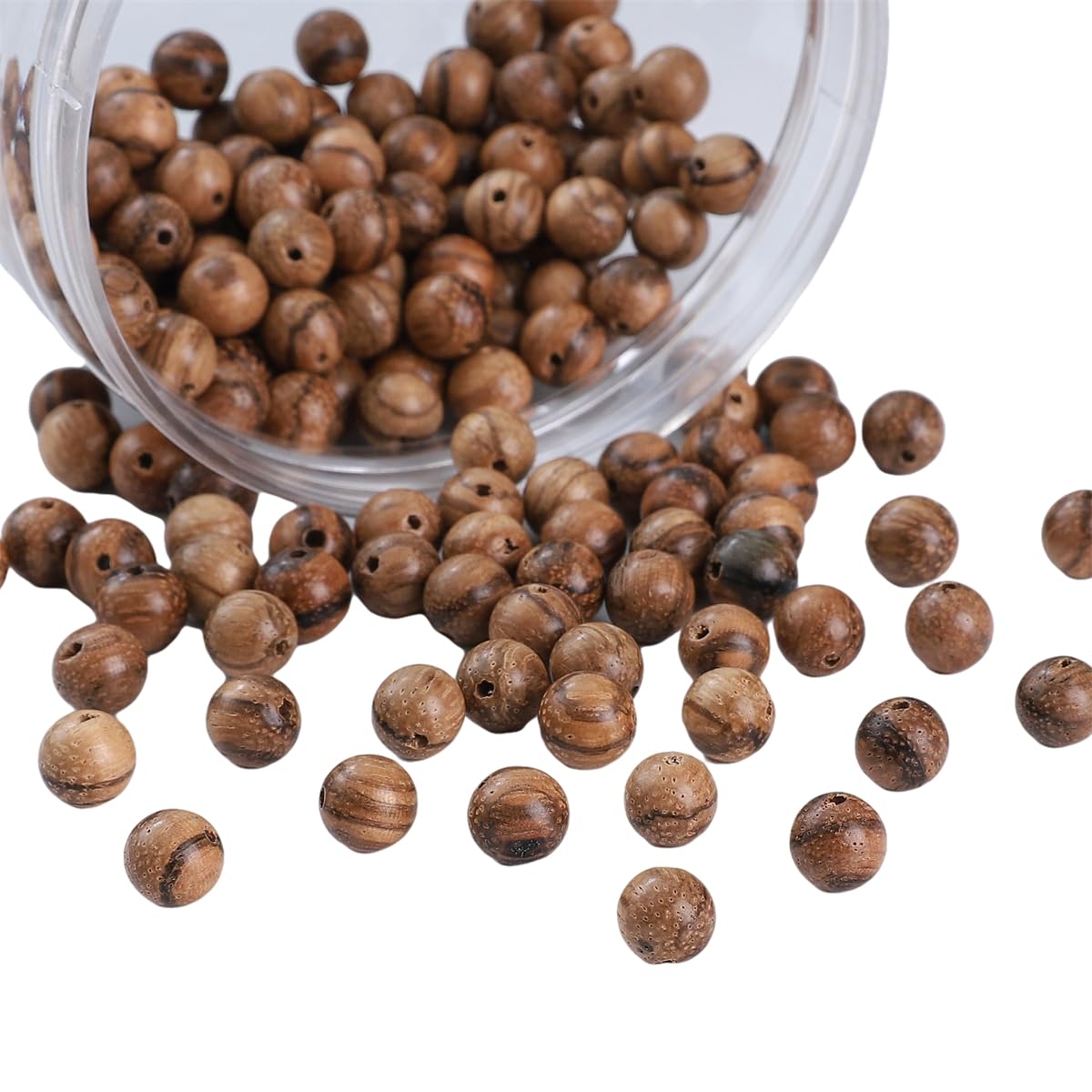 Beadia Natural Tiger Skin Sandalwood Beads 8mm Round Rosewood Beads for DIY Mala Prayer Necklace Bracelet Making 3.5oz