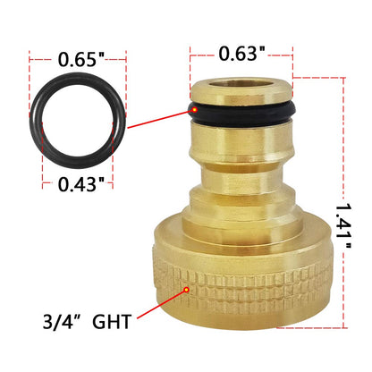 HQMPC Garden Hose Quick Connector Water Hose Quick Connect ¾ inch GHT Brass Easy Connect Fitting Quick Connect Hose Fittings Garden Hose Fitting Water Hose Connectors (3SETS)