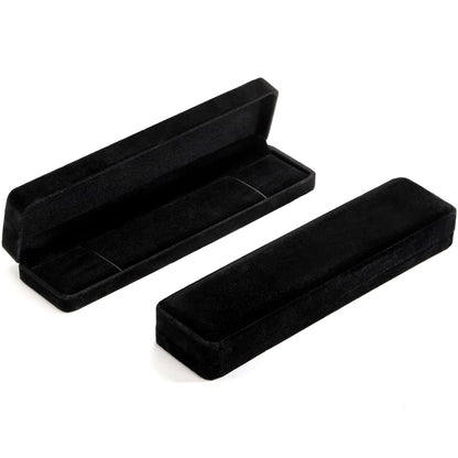Fasmov 8 Pieces Long Velvet Jewelry Chain Necklace Gift Box Set, Black Velvet Jewelry Boxes Jewelry Present Boxes, Necklace Storage Case for Wedding Engagement Christmas Anniversaries Birthday
