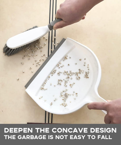 Dust Pan, Dustpan and Brush Set, Small Dust Pan and Brush Set, Hand Broom and Dustpan Set for Home, Handheld Angled Dust Pans and Brooms are Daily Cleaning Tools.Beige Brown