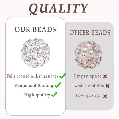 320pcs Crystal Beads for Pen Making, Including 100pcs 10mm Rhinestone Mixed with Round Bead and Bubble Gum, and 120pcs 8mm Spaced, DIY handicrafts (10mm)